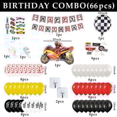 Car Theme Decoration For Birthday Combo - 56Pcs Kit For Boys - 1St Birthday Celebration With Decoration Service At Your Place With Decoration Service At Your Place