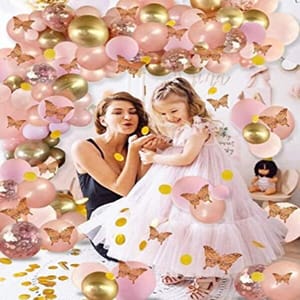 Baby Shower Decoration Items- 150Pcs Baby Shower Decorations,Baby Shower Foil Balloons, Foil Curtains, Metallic Balloons, Confetti Balloons, Leaves, Arch, Glue Dot With Decoration Service At Your Place