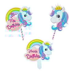 Birthday Decoration For Girls Kit Unicorn Theme Banner Decorations Items Pink Curtain Magical Unicorn Cutouts Birthday Decoration For Baby Girl (Pack Of 50,Pink & White) With Decoration Service At Your Place