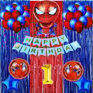 Spiderman Theme Birthday Decoration Items Or Kit Of 38 Pc For Kids Boys Girls Birthday ,Baby Shower, Theme Party Decoration, Happy Birthday Party Supplies, Party Purpose, House Party Decoration With Decorative Service At Your Place.