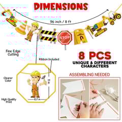 Construction Birthday Party Supplies Dump Truck Birthday Party Decorations Banner, Character Banner, Hanging Swirls And Balloon For Construction Theme Birthday Party 33 Pack With Decorative Service At Your Place.