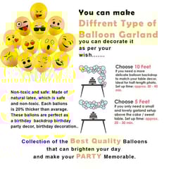 Emoji Theme Birthday Decoration Kit - 51Pcs Combo Balloon Set For Kids, Banner Boys,Girls Party Supplies  With Decorative Service At Your Place.