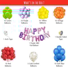 Rainbow Theme Birthday Party Decoration With Happy Birthday Backdrop Banner And Foil Balloons 68Pc With Decorative Service At Your Place.