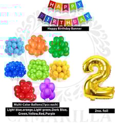 Rainbow Theme Birthday Party Decoration With Happy Birthday Backdrop Banner And Foil Balloons 70Pc With Decorative Service At Your Place.