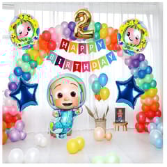 Coco Theme 2Nd Birthday Party Decorations - 57Pc Combo Includes Coco Cartoon Foil Balloons With Decorative Service At Your Place.