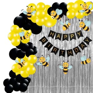 Bumble Bee Theme Balloon Decor Diy Kit (76 Pcs)  With Decorative Service At Your Place.