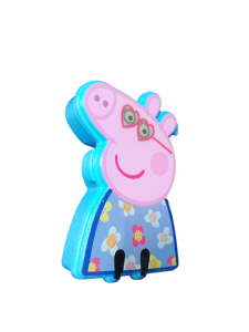 Lunch Box Peppa Pig Blue and Pink Plastic for Back to School Kids 1 Containers 1Lunch Box (400 ml) (Colour as per Availability)