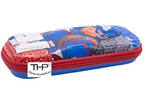 Pencil Pouch Marvel Captain America Blue Pencil Box Pencil Holder for Back to School Gift, Return Gift for Boys