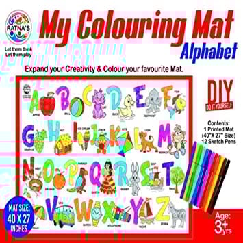 My Colouring MAT for Kids Reusable and Washable (ABCD) GIFT, RETURN GIFT, GIFT FOR KIDS, ART AND CRAFT, DRAWING, COLOURING SET, FOR GIRLS, FOR BOYS, BIRTHDAY GIFT