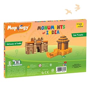 MOPOLOGY Monuments of India Sun Temple and Gateway of India Construction, Puzzles Set - Educational Toy for Boys & Girls Above 5 Years, Gift for Kids, Gift for Back to School, Return Gift