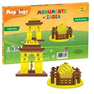MOPOLOGY Monuments of India SANCHI Stupa and India GATE Construction, Puzzles Set - Educational Toy for Boys & Girls Above 5 Years, Gift for Kids, Gift for Back to School, Return Gift
