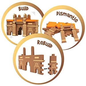MOPOLOGY Monuments of India Red Fort & Hawa Mahal Construction, Puzzles Set - Educational Toy for Boys & Girls Above 5 Years, Gift for Kids, Gift for Back to School, Return Gift, for Boys, Girls
