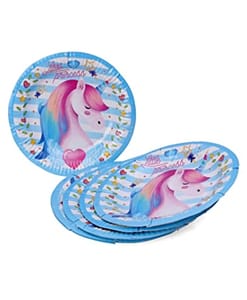All Party Product Theme Based Party Product Cartoon Print Birthday Party Supplies ( 10" Plate) (Unicorn Blue)