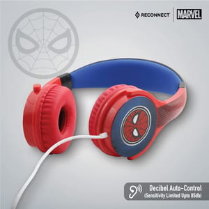 Spiderman  Headphone GADGET Reconnect Marvel Sound Suit Kids Edition Series 100 Wired Headphone Specially Crafted for Children, 40mm Speaker Driver, Soft Sound qulaity, Sensitivity Limited Upto 85db -Spiderman