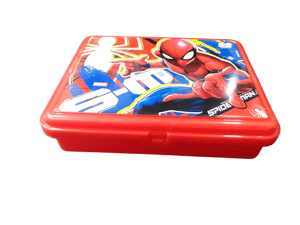 Lic Tasty Lunch Box Cartoon Printed Spiderman Mouse For Kids, 650 ml, with 3 Compartment Lunch Boxes with Fork , Red| School Lunch Box  | Food Grade | Easy to Carry | Easy to Clean