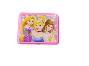 Lic Tasty Lunch Box Cartoon Printed Disney Princess  Mouse For Kids, 650 ml, with 3 Compartment Lunch Boxes with Fork , Pink | School Lunch Box  | Food Grade | Easy to Carry | Easy to Clean