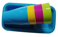 100% BPA Food-Grade Virgin Plastic Unbreakable 2 Partition for Dinner & Snacks Plates & Glass Pack of 4