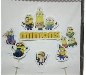 Minions Cake Topper Set Of 6. Card Stock Cake Topper.