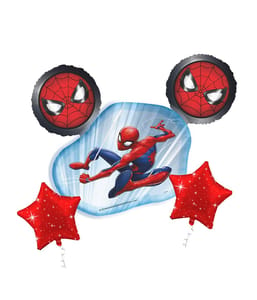 spide face Combo of 5 pcs includes 2 Round Foil Balloons, 2 Star Foil Balloons and 1 mini cutout foil balloon Theme Parties and Birthday Decorations/Party Supplies