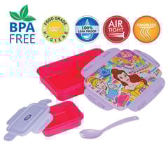 Princess Sparkle Lock And Seal 800ml Lunch Box For Back To School Girls