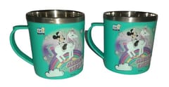 Unicorn Inner Steel Mug 250 ml Unicorn Character Printed (Set of 2)