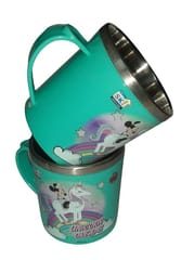Unicorn Inner Steel Mug 250 ml Unicorn Character Printed (Set of 2)