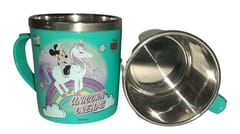 Unicorn Inner Steel Mug 250 ml Unicorn Character Printed (Set of 2)