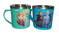 Unicorn Inner Steel Mug 250 ml Frozen Princess Character Printed (Set of 2)