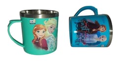 Unicorn Inner Steel Mug 250 ml Frozen Princess Character Printed (Set of 2)