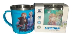Unicorn Inner Steel Mug 250 ml Frozen Princess Character Printed (Set of 2)