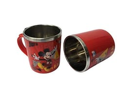 Unicorn Inner Steel Mug 250 ml Mickey Mouse Character Printed (Set of 2)