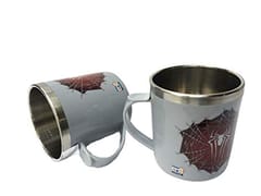 Unicorn Inner Steel Mug 250 ml Spiderman Character Printed (Set of 2)
