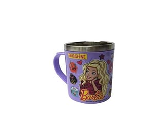 Unicorn Inner Steel Mug 250 ml Barbie Character Printed (Set of 2)