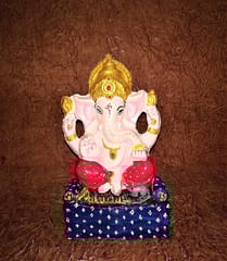 Shadu Clay Ganesha Idol 18cms Approx DIY Kit Mould Make Color n Decorate Ganesh Idol Eco-freindly Murti Used Art and Craft Rs 200 Coloring kit n moti mala Free (DIY Kit Ganesha)