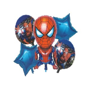Spiderman Foil Balloons decoration Set of 5 pcs (22.8" - 1 pcs & 18" - 4pcs) for theme Birthday party Decorations