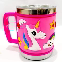 Unicorn Inner Steel Mug 250 ml Unicorn Character Printed (pack of 1 )