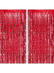 Foil Curtain Red Pack of 1 for Birthday, Anniversary, Marriage, Bachelorette, Halloween Decoration