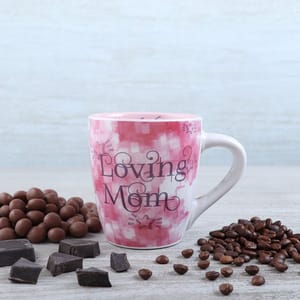 Loving Mom Mug  White and Purple Ceramic Mug 200ml Mug For Mother's Day Gift For Mom, Mug For MOM