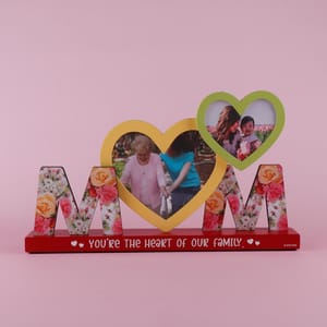 You're The Hear of Our Family Mom Multicolor Wooden Photoframe  For Mother's Day ,Gift For Mom, Photoframe For MOM