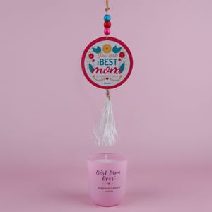 I Love You Mom Pink Scented Candle with Hanging For Mother's Day Gift For Mom, Home Decor