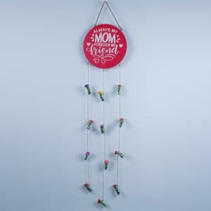 Always My Mom Forevery My Friend Wall Hanging For Mother's Day  Home Decor Multicolor Wooden with Glass Hanging Gift For Mom