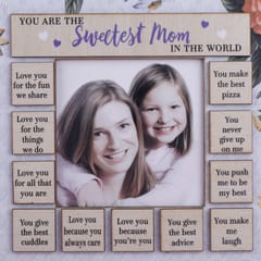 You Are The Swetest Mom in The World Wooden Clock Multicolor Wood and Glass For Mother's Day Home Decor Gift For Mom
