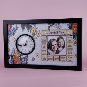 You Are The Swetest Mom in The World Wooden Clock Multicolor Wood and Glass For Mother's Day Home Decor Gift For Mom