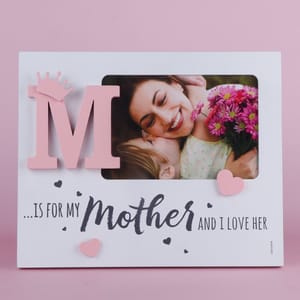 Is For My Mother and I Lover Her Wooden Photo frame Pink & White Photo Frame For Mother's Day Home Decor Gift For Mom