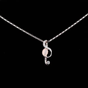 Magnificent Musical Note Rose Gold Pearl Design Necklace For Mother's Day Gift For Mom