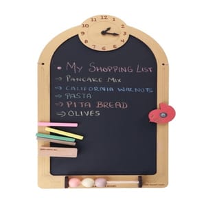 The Funny Mind Wooden Multipurpose Antique Black Chalk Board with Chalk and Duster for Kids 50 X 27 cm