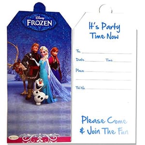 Frozen Happy Birthday Invitation Card (Qty 10) For Frozen Theme Birthday Party with Atrractive Colours And Print For Girls