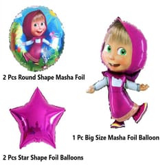 Masha & BearTheme Birthday Balloons Decoration Items or Kit Multicolor Foil Set for Birthday party With Decoration service at your place