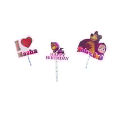 Masha & BearTheme Birthday Balloons Decoration Items or Kit Multicolor Foil Set for Birthday party With Decoration service at your place