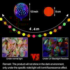 50 Pieces Neon Balloons, 12 Inch Black Light Fluorescent Mini Polka Dots Balloons Neon Latex Balloons decoration for Birthday With Decoration service at your place
